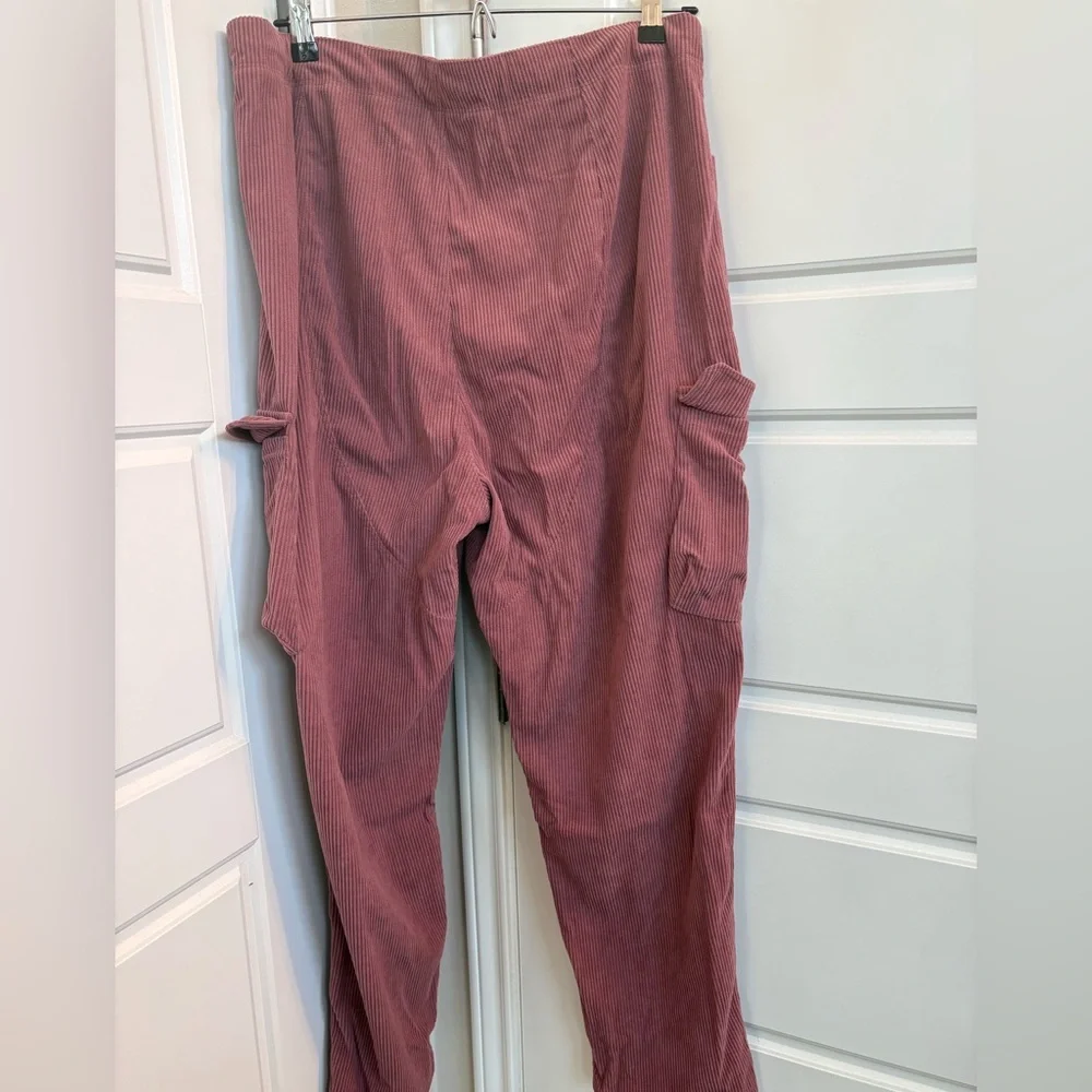 Halara High Waisted Corduroy Cargo Casual Pants in Pink Size XL - Picture 4 of 6